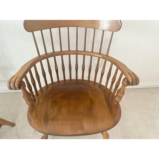 Nichols & Stone Pair of Windsor Comb Back Captains Armchairs Excellent Condition Mid 20th Century For Sale - Image 11 of 16