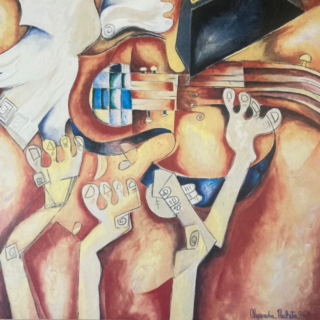 1997 Signed Alexandra Nechita Cubist Grammy Poster / Original Artist Remarques, Gallery Stamped For Sale - Image 4 of 12