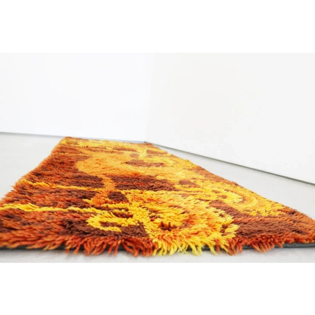 Vintage Shaggy Rug, Sweden from Rya, 1960 For Sale - Image 6 of 8