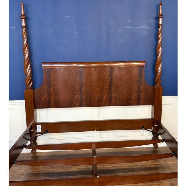 Traditional King Size Mahogany Plantation Poster Bed by Leighton Hall - Showroom Sample For Sale - Image 12 of 16
