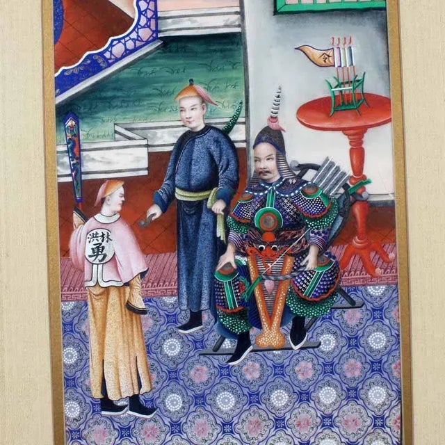 Chinese A Pair of 19th Century Pith Paintings For Sale - Image 3 of 7