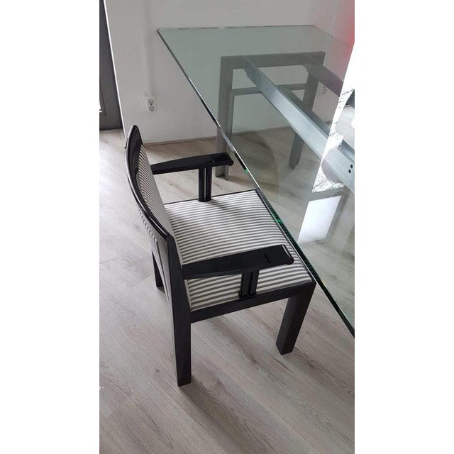 Doge Dining Table with Brushed Steel Base and Glass Top by Carlo Scarpa for Gavina Simon, 1970s For Sale - Image 9 of 12