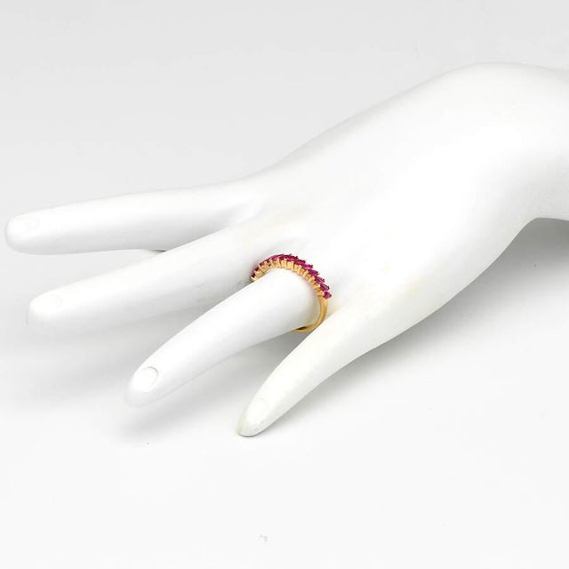 1980s 14KY Ruby(0.50) Marquise Band Ring, size 7 For Sale - Image 5 of 5