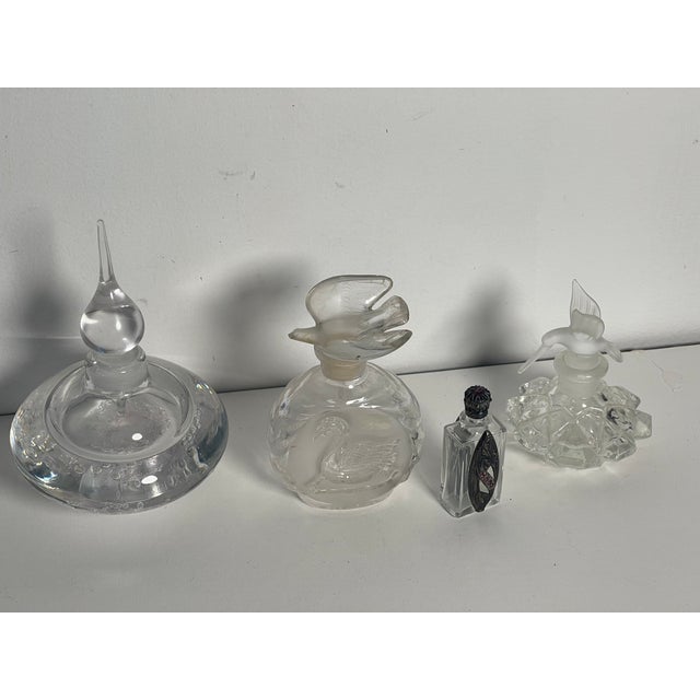 Glass Set of 4, Vintage Crystal Glass Perfume Bottles For Sale - Image 7 of 11