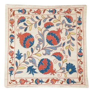 20"x20" 100% Silk Cushion Cover. Embroidered Lace Pillow. New Toss Pillow