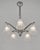 Degué A French 1925-1935 art deco chandelier in nickel plated solid brass or bronze. A beautifully shaped downlight...