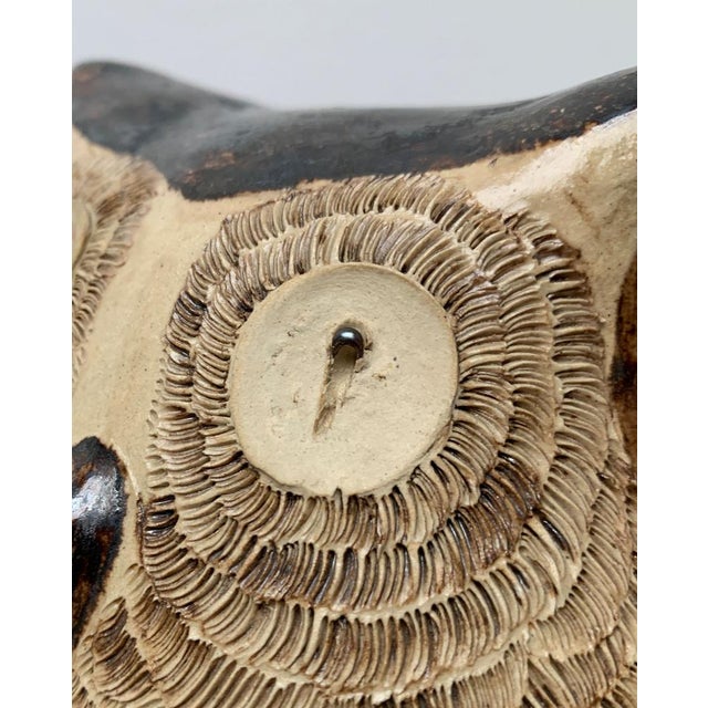 Large Studio Pottery Owl Sculpture, 1980s For Sale - Image 10 of 18