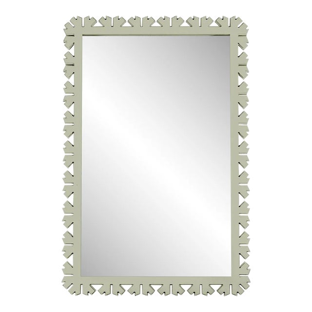 Fleur Home Audubon Bamboo Sticks Rectangle Mirror in Mizzle, 31.5x39 For Sale