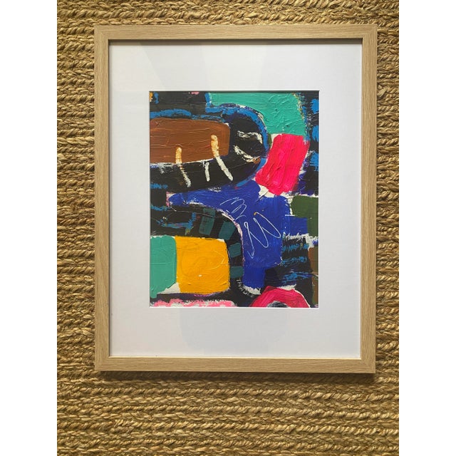 Contemporary Sarah Trundle Contemporary Abstract Framed Painting, "Lawn Games" For Sale - Image 3 of 4