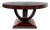 Late 20th Century Art Deco Macassar Ebony Round Dining Center Table, Beautifully Veneered Wood For Sale