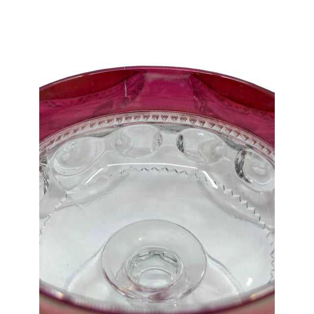 Vintage Indiana Glass Kings Crown Cranberry Champagne Sherbet Glasses- A Set of 12 For Sale - Image 10 of 11