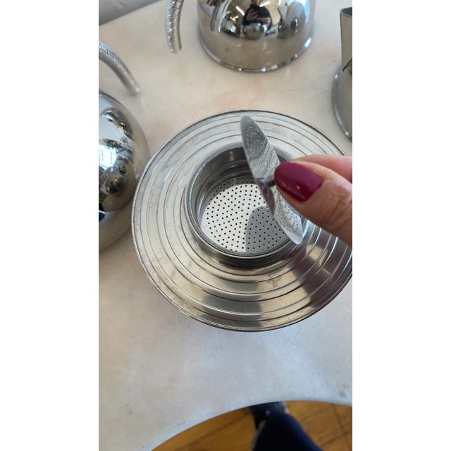 Silver Italian Coffee and Tea Server Set 1980s Design Raoul Piccinini for Gottinghen For Sale - Image 8 of 12