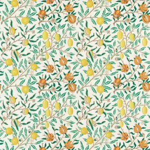 Morris & Co Fruit Fabric in Sap Green/Tangerine