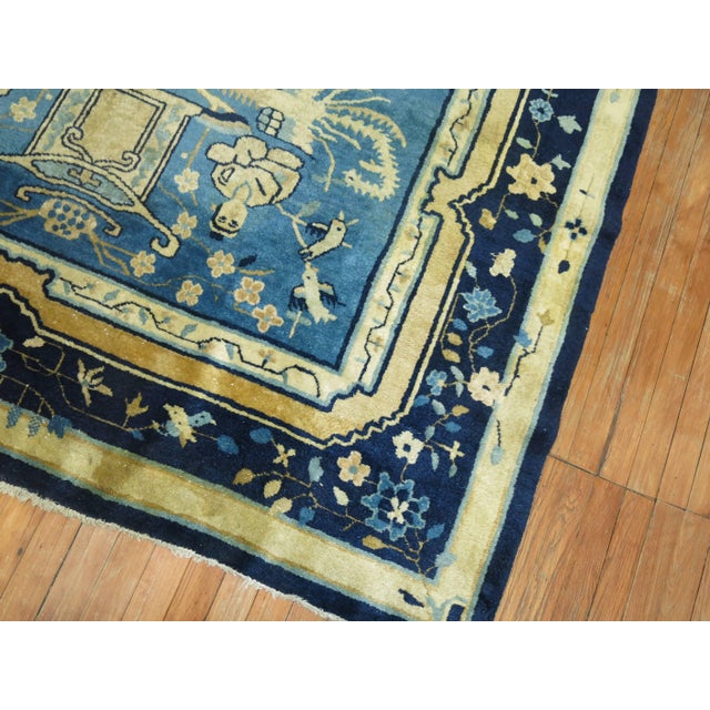 Blue Chinese Pictorial Antique Peking Rug - 6' x 8'6" For Sale - Image 18 of 18