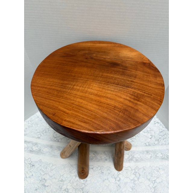Natural Wood Sculptural Stool With Nine Legs For Sale - Image 4 of 8