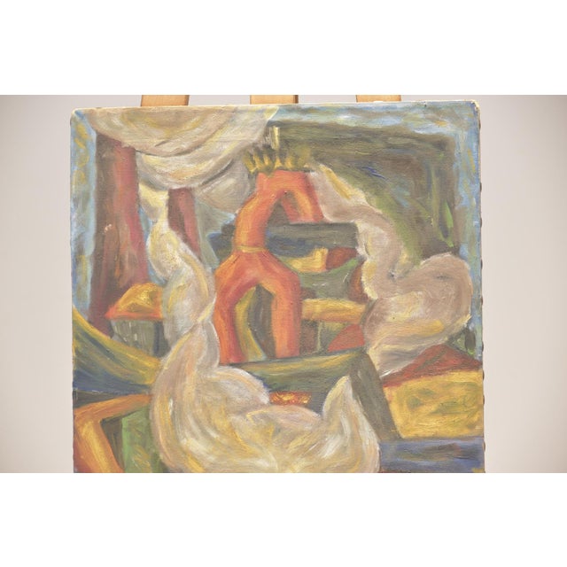 1920s Oil Painting, 1920s, Locomotive Under Blast Furnace For Sale - Image 5 of 9