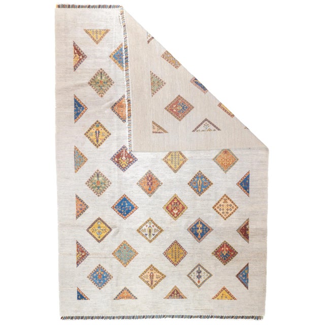 Gabbeh Rug 6'8'' x 9'7''. Wool pile rugs, usually scatter formats, woven by the Qashghai tribes of SW Persia (Fars...