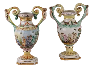 Ceramic Vases from Capodimonte, Set of 2