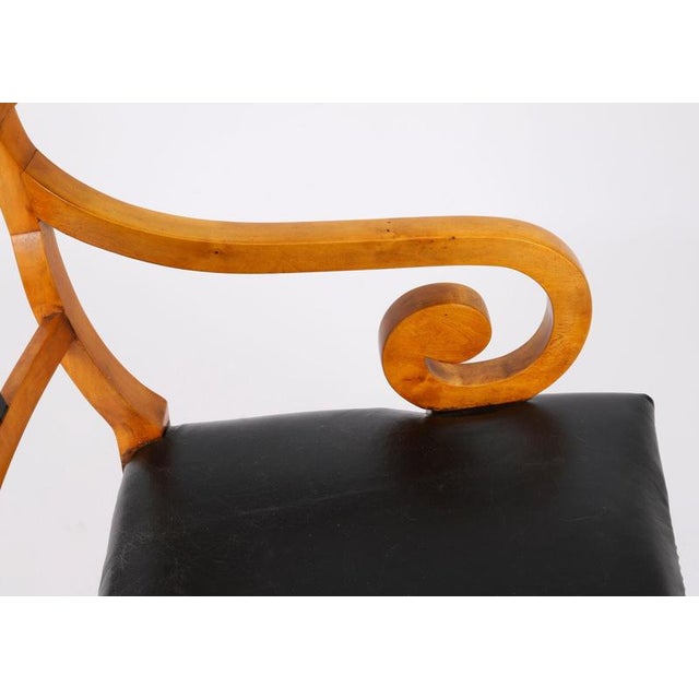 Antique 19th Century Swedish Biedermeier Birchwood Ebonized Armchairs, Set of 2 For Sale - Image 10 of 13