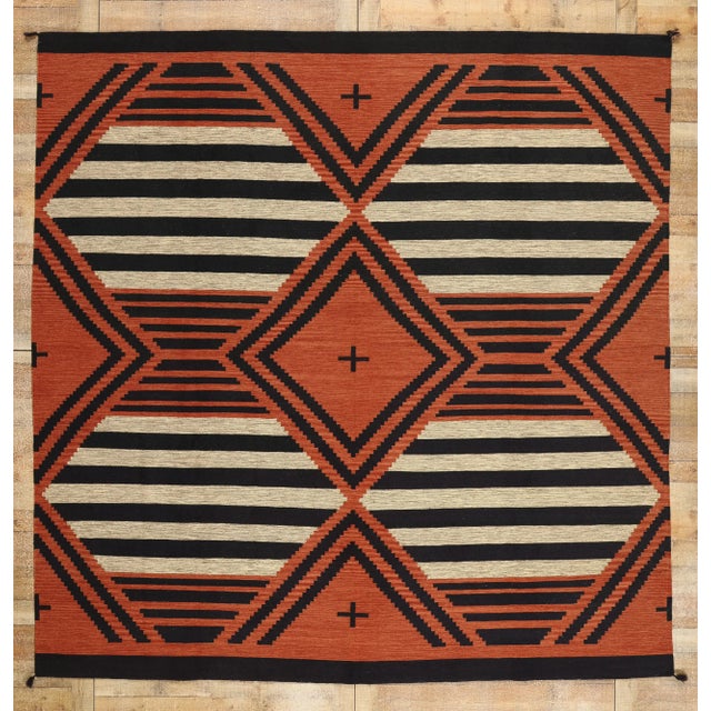 Southwest Modern Chief Blanket Navajo-Style Rug - 09'10 X 10'00 For Sale - Image 9 of 9