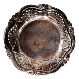 Silver Ticket Stand with Shells and Feet For Sale