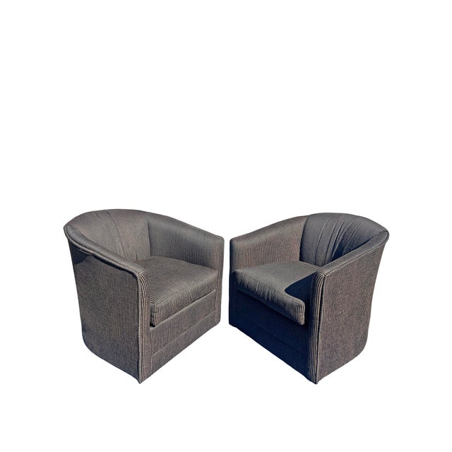 Vintage Modern Design Swivel Lounge Chairs in Milo Baughman Style Design a Pair Modern design these are a pair of vintage...