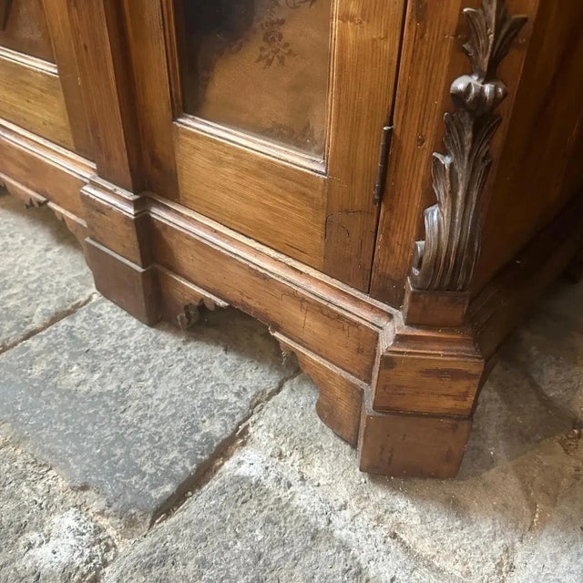 1870s Louis Philippe Hand-Carved Fir Wood Sicilian Credenza For Sale - Image 6 of 10