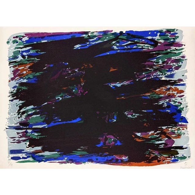 Alfred Manessier lithography 56x75 cm Copy 75 of 99. Le Jardin des Oliviers (1978). Alfred Manessier (1911-1993) was a...