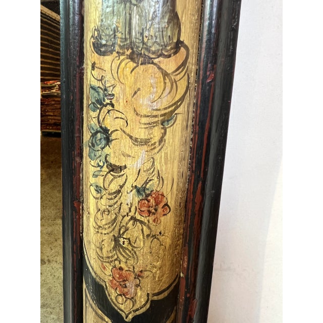 1990s Italian Hand Painted Rectangular Wooden Mirror For Sale - Image 11 of 12