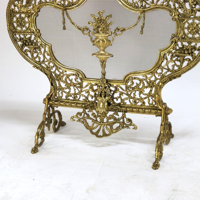 Antique Italian Rococo Gilt Bronze Panier De Fleurs Fireplace Screen ...