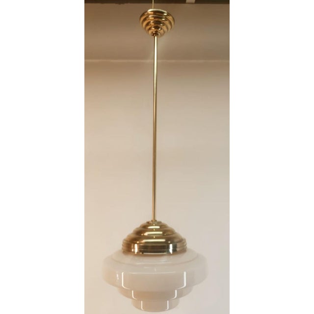 Brass and Glass Ceiling Lamp For Sale - Image 10 of 16