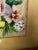 Shabby Chic Signed E. Barton Spring Floral Artwork With Pansies and Daffodils in Green and Gold Frame For Sale - Image 3 of 6