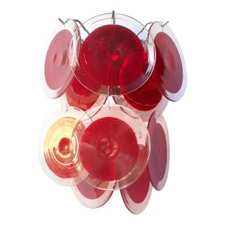 Red Murano Glass Disc 2 Level Wall Light Sconce from Simoeng For Sale