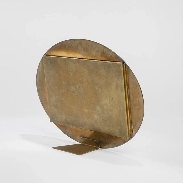 Brass Round Photo Frame by Gabriella Crespi, 1970s For Sale - Image 3 of 7