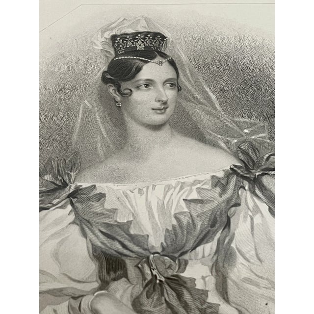 Circa mid 1800s. Original copper engraving of The Lady Adeline by John Henry Robinson from an original painting by...