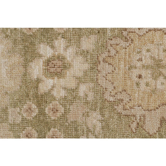 Rug & Kilim’s Oushak Style Rug in Chartreuse Green With Geometric Pattern For Sale In New York - Image 6 of 7