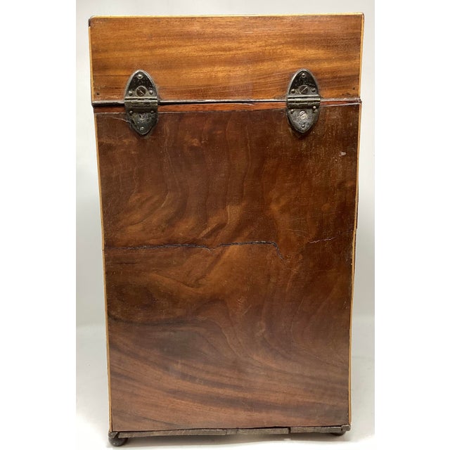 Wood 18th C Mahogany Inlaid Knife Box Converted to Stationary Box in 19th C. For Sale - Image 7 of 11