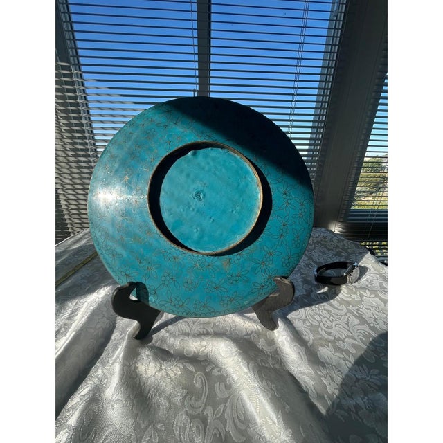 Early 20th Century Large 12" Antique Chinese Cloisonné Dragon Charger Plate - Late Qing/Republic For Sale - Image 5 of 7