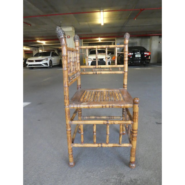 Brown Victorian Bamboo Corner Chair For Sale - Image 8 of 11