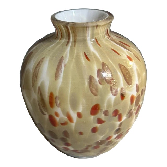 Vintage MCM Murano Style Art Glass Vase For Sale