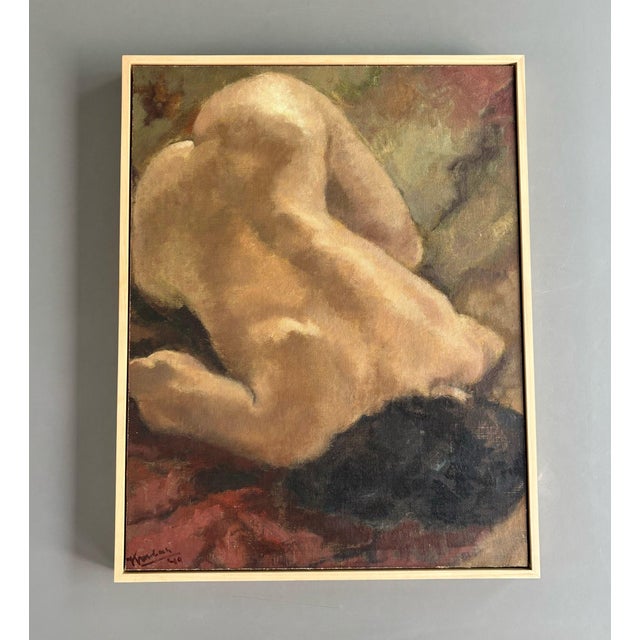 Klaas Mobach, Lying Nude, 1940, Painting on Wood, Framed For Sale - Image 9 of 10