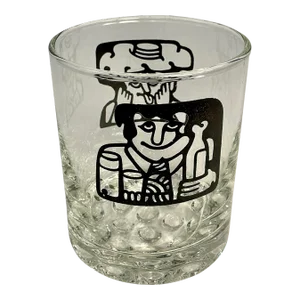 Vintage 1970s Pop Art Rocks Glass