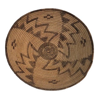 Mid 20th Century Geometric Pima Round Tray / Basket For Sale