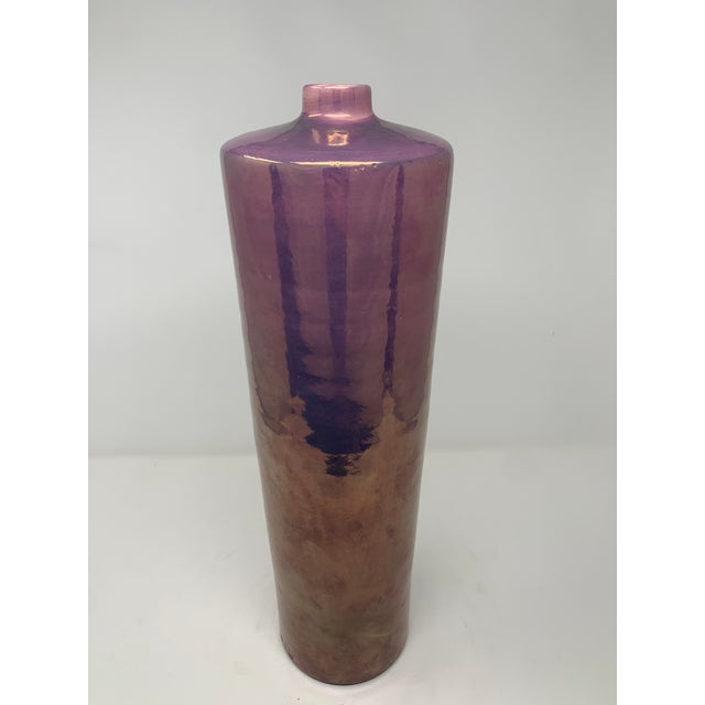 1990s Iridescent Tapered Vase For Sale - Image 11 of 11
