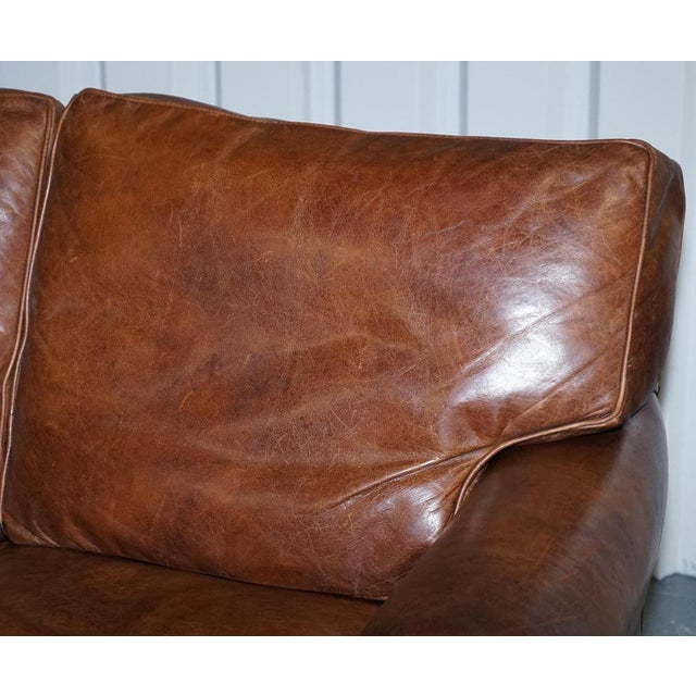 Halo Balmoral Heritage 2-Seater Sofa in Brown Leather from Timothy Oulton For Sale - Image 4 of 15