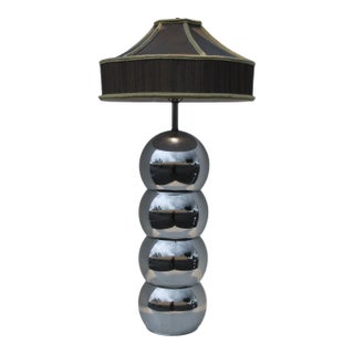 1970's Mid Century Modern Chrome Table Lamp For Sale