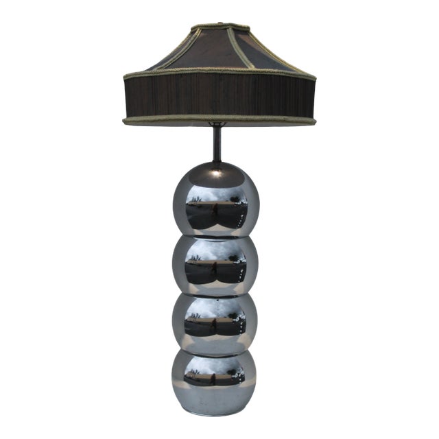 1970's Mid Century Modern Chrome Table Lamp For Sale