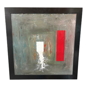 1960s Framed Cubist Abstract Painting