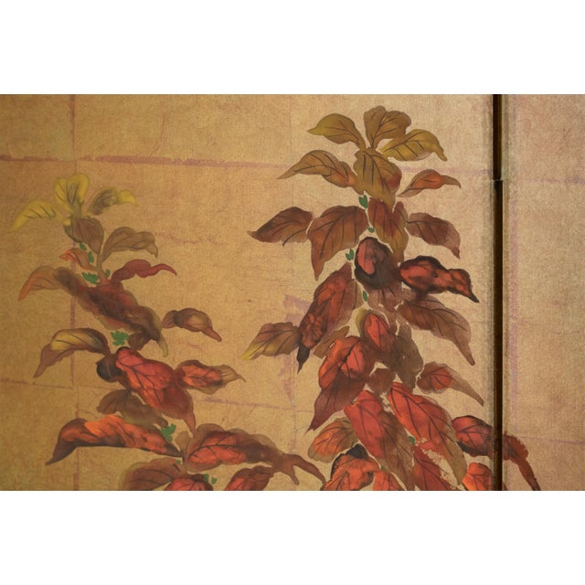 "Roman Chamomile" by Lake Chun, 1970s Showa Era Japanese Painted Byobu Screen For Sale - Image 10 of 18