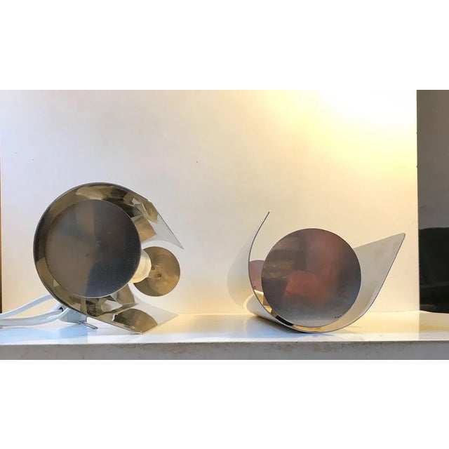 Vintage Scandinavian Stainless Steel Wall Sconces by K. S. Design, 1970s, Set of 2 For Sale - Image 7 of 9